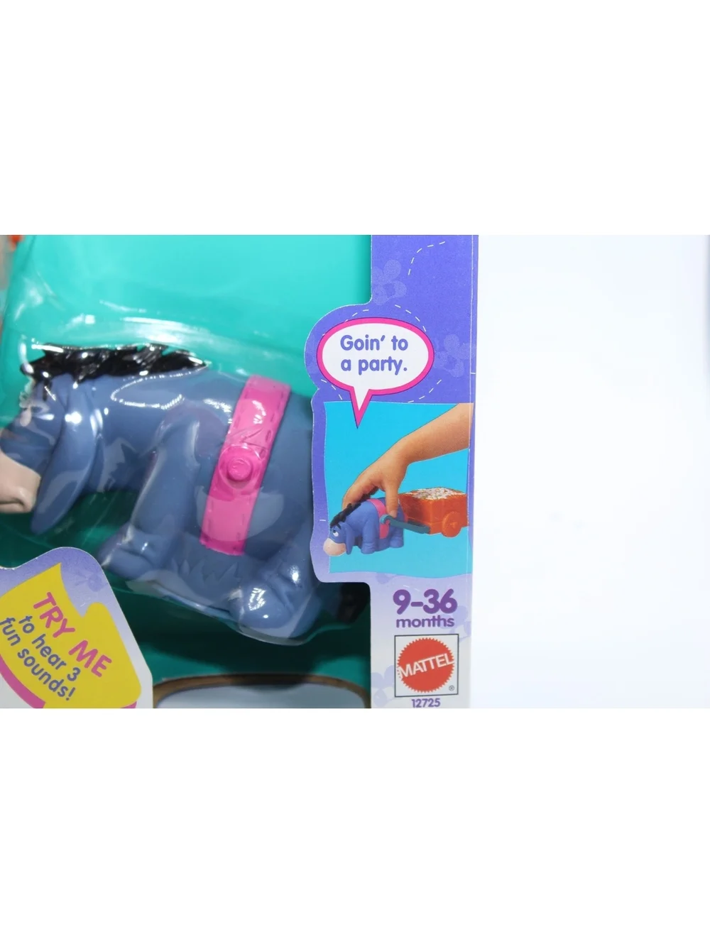 NIB VTG Disney Pooh Talkin' Fun Talking Eeyore Character And Wagon Toy 9-36 Mo.